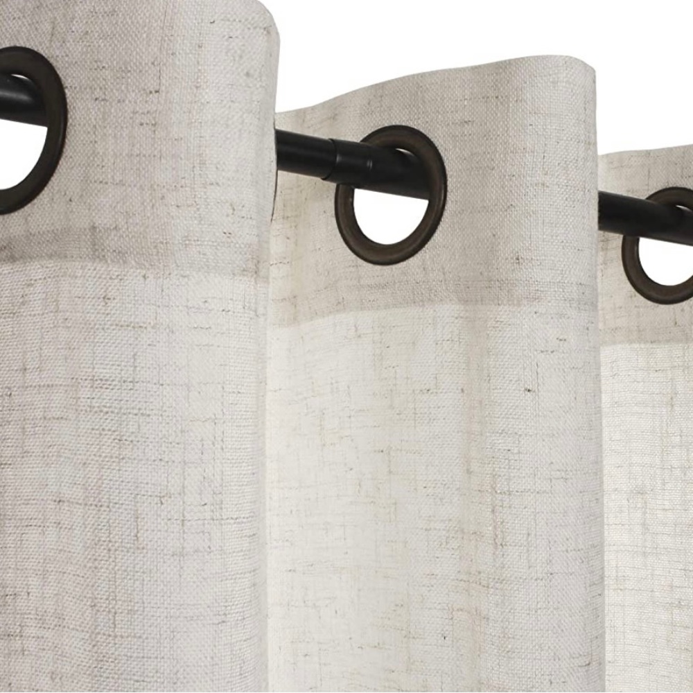 Natural Linen Blend Semi Sheer Light Filtering Drapes